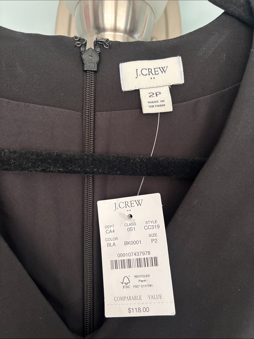 J. Crew NEW Black V-Neck Sleeveless Dress - Picture 2 of 4
